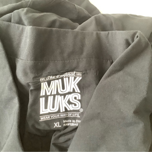 MUK LUKS Dream Weave Long-Sleeve Jumpsuit - Black (Sz XL) A632318 - Picture 2 of 5